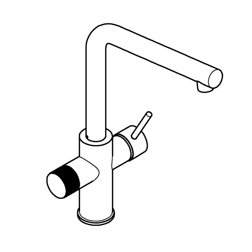 GROHE 30600000 - Virtuves jaucējkrāns BLUE PURE ar L-formas izplūdi, spīdīgs hroms