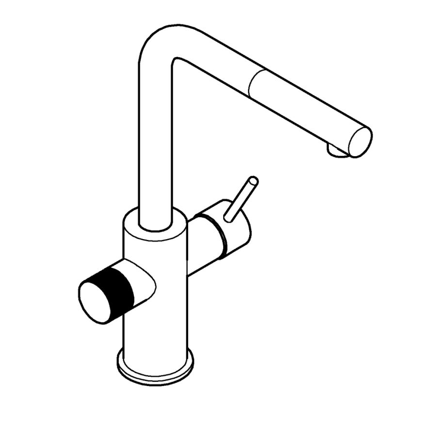 GROHE 30601000 - Izlietnes jaucējkrāns BLUE PURE A ar izvelkamu izsmidzinātāju, spīdīgs hroms