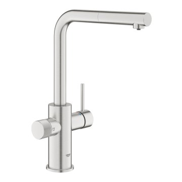 GROHE 30601DC0 - Izlietnes jaucējkrāns BLUE PURE ar izvelkamu izsmidzinātāju, no nerūsējošā tērauda