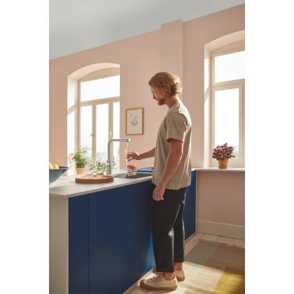 GROHE 30601DC0 - Izlietnes jaucējkrāns BLUE PURE ar izvelkamu izsmidzinātāju, no nerūsējošā tērauda