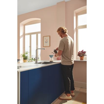 GROHE 30601DC0 - Izlietnes jaucējkrāns BLUE PURE ar izvelkamu izsmidzinātāju, no nerūsējošā tērauda