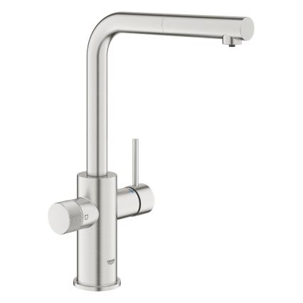 GROHE 30601DC0 - Izlietnes jaucējkrāns BLUE PURE ar izvelkamu izsmidzinātāju, no nerūsējošā tērauda