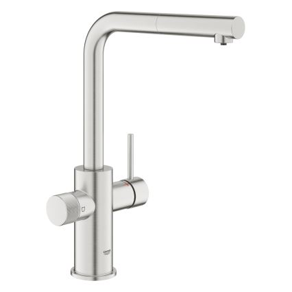 GROHE 30601DC0 - Izlietnes jaucējkrāns BLUE PURE ar izvelkamu izsmidzinātāju, no nerūsējošā tērauda