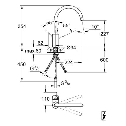 GROHE 31180000 - izlietnes jaucējkrāns EUROSMART COSMOPOLITAN, spīdīgs hroms