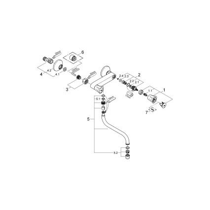GROHE 31187001 - sienas uzstādāms izlietnes jaucējkrāns COSTA L 200 mm, spīdīgs hroms