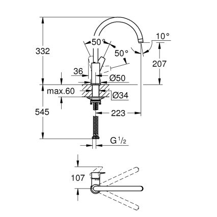 GROHE 31233001 - Izlietnes jaucējkrāns START spīdīgs hroms