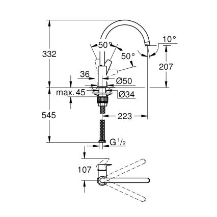 GROHE 31233001 - Izlietnes jaucējkrāns START spīdīgs hroms