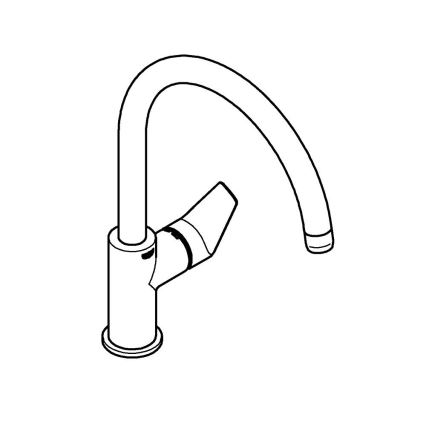 GROHE 31367001 - Virtuves jaucējkrāns BAUEDGE 332 mm glancēts hroms