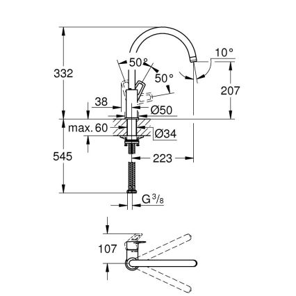GROHE 31368001 - Izlietnes jaucējkrāns BAULOOP spīdīgs hroms
