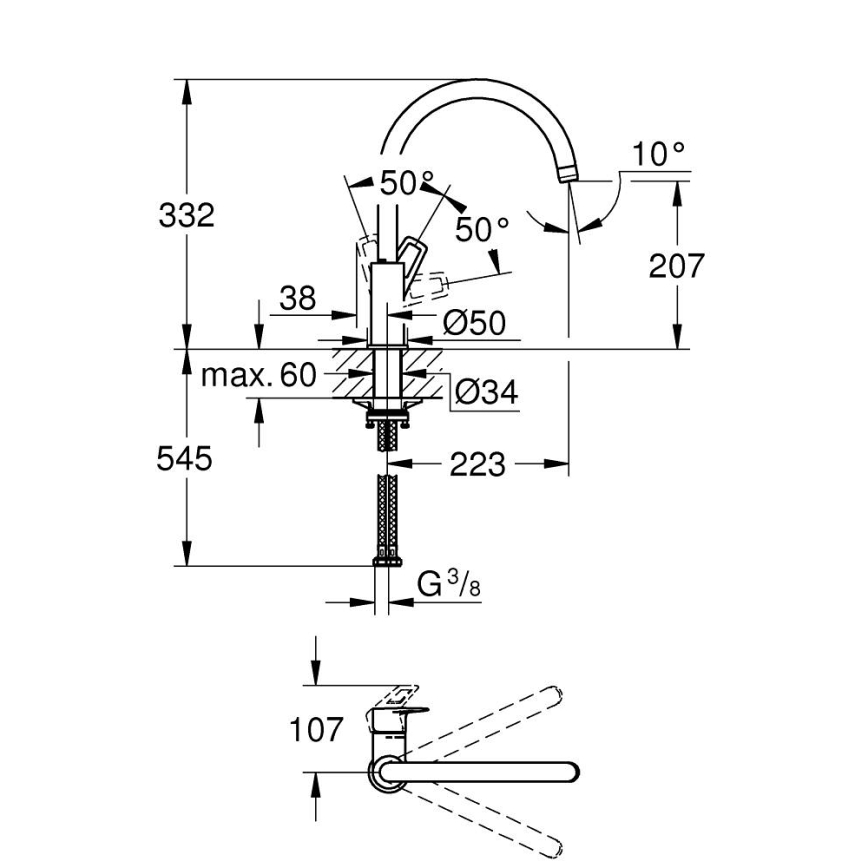 GROHE 31368001 - Izlietnes jaucējkrāns BAULOOP spīdīgs hroms