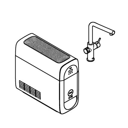 GROHE 31454001 - Izlietnes jaucējkrāns BLUE HOME ar L formas iztecējumu, spīdīgs hroms