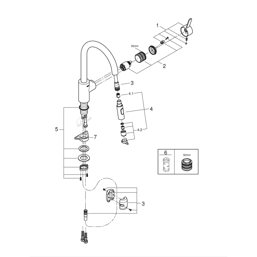 GROHE 31481001 - EUROSMART COSMOPOLITAN izlietnes jaucējkrāns, spīdīgs hroms