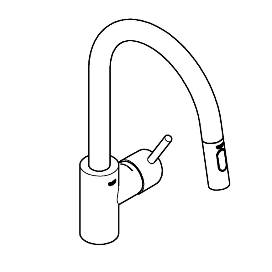 GROHE 31483DC2 - CONCETTO virtuves izlietnes jaucējkrāns no nerūsējošā tērauda