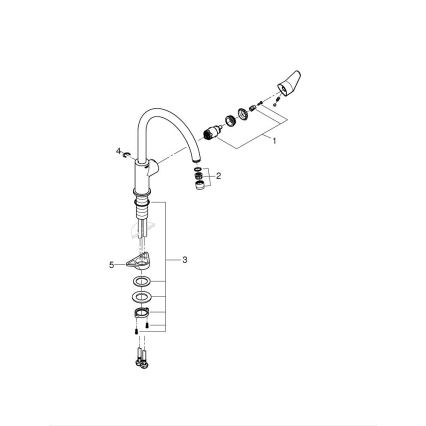 GROHE 31536001 - izlietnes jaucējkrāns BAUCURVE 332 mm spīdīgs hroms