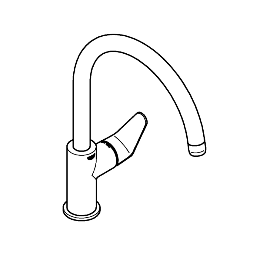 GROHE 31536001 - izlietnes jaucējkrāns BAUCURVE 332 mm spīdīgs hroms