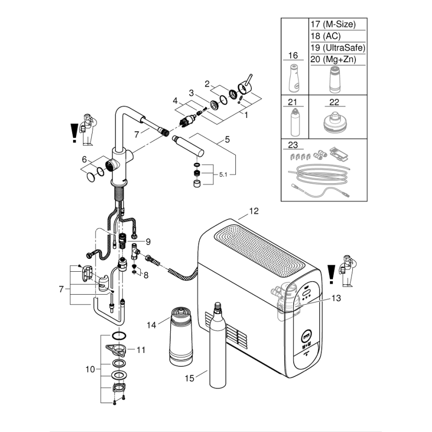 GROHE 31539000 - Izlietnes jaucējkrāns BLUE HOME ar L formas iztecējumu, spīdīgs hroms