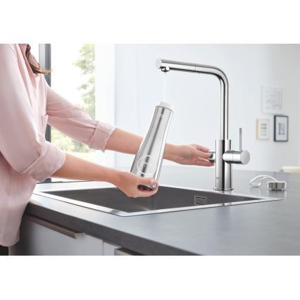 GROHE 31539000 - Izlietnes jaucējkrāns BLUE HOME ar L formas iztecējumu, spīdīgs hroms