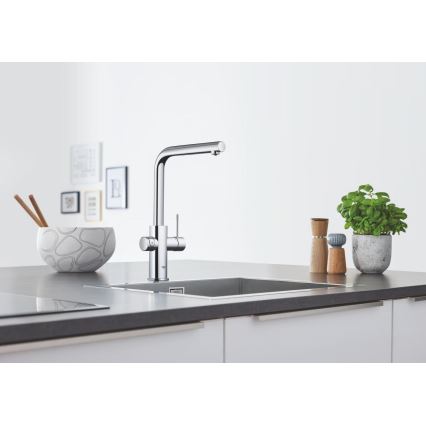 GROHE 31539000 - Izlietnes jaucējkrāns BLUE HOME ar L formas iztecējumu, spīdīgs hroms