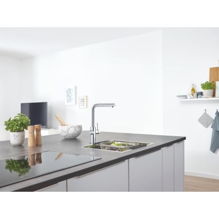 GROHE 31539000 - Izlietnes jaucējkrāns BLUE HOME ar L formas iztecējumu, spīdīgs hroms