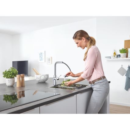 GROHE 31539000 - Izlietnes jaucējkrāns BLUE HOME ar L formas iztecējumu, spīdīgs hroms