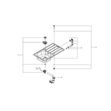GROHE 31552SD1 - Izlietne K200 860 x 500 mm, no nerūsējošā tērauda