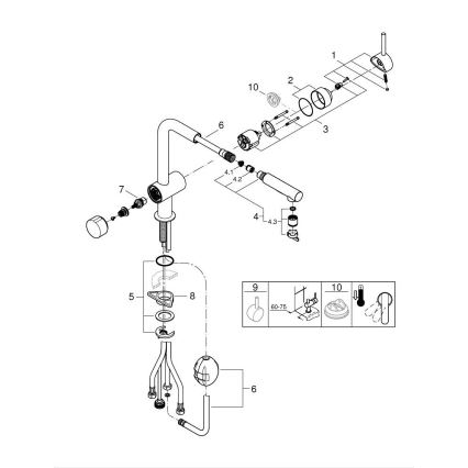 GROHE 31558GN0 - Izlietnes jaucējkrāns A zelta