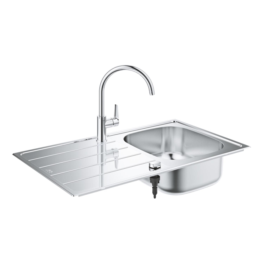 GROHE 31562SD1 - BAU virtuves izlietnes un jaucējkrāna komplekts, 860 x 500 mm, no nerūsējošā tērauda