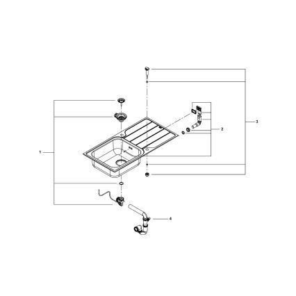 GROHE 31563SD1 - Izlietne K500 1000 × 500 mm, nerūsējošā tērauda