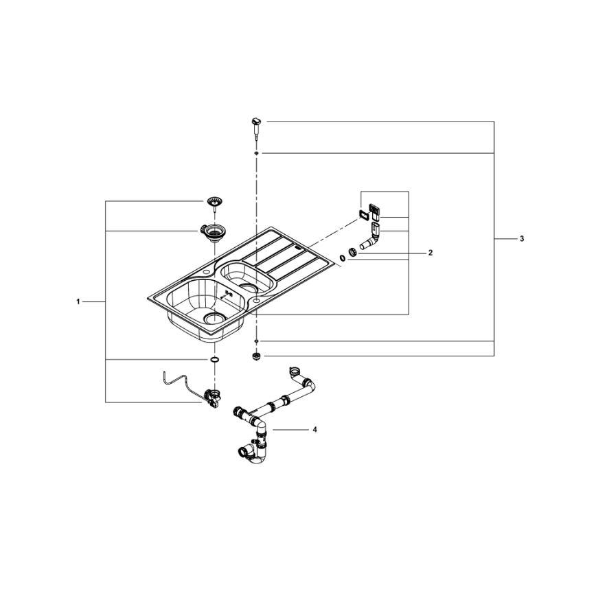 GROHE 31564SD1 - K200 izlietne 965 × 500 mm, nerūsējošā tērauda
