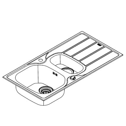 GROHE 31564SD1 - K200 izlietne 965 × 500 mm, nerūsējošā tērauda