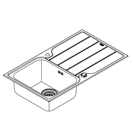 GROHE 31571SD1 - Izlietne K500 860 × 500 mm, nerūsējošā tērauda