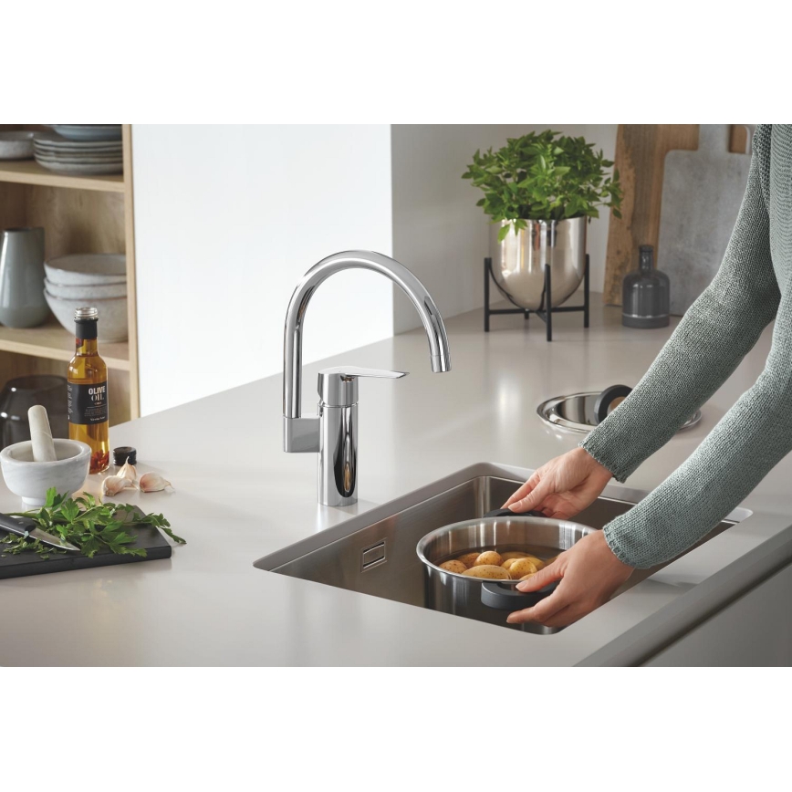 GROHE 31574SD1 - K700U virtuves izlietne, 550 x 450 mm, nerūsējošā tērauda