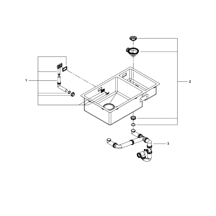 GROHE 31575SD1 - Virtuves izlietne K700U 760 × 450 mm, no nerūsējošā tērauda