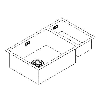GROHE 31575SD1 - Virtuves izlietne K700U 760 × 450 mm, no nerūsējošā tērauda