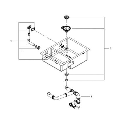 GROHE 31576SD1 - Virtuves izlietne K700U, 595 × 450 mm, nerūsējošā tērauda