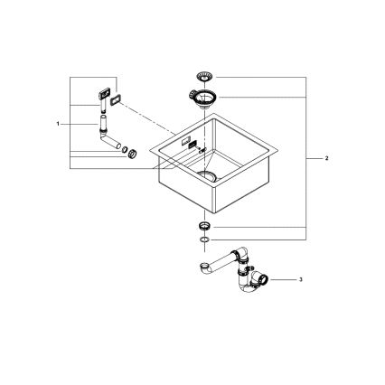 GROHE 31578SD1 - izlietne K700 464 x 464 x 200, no nerūsējošā tērauda