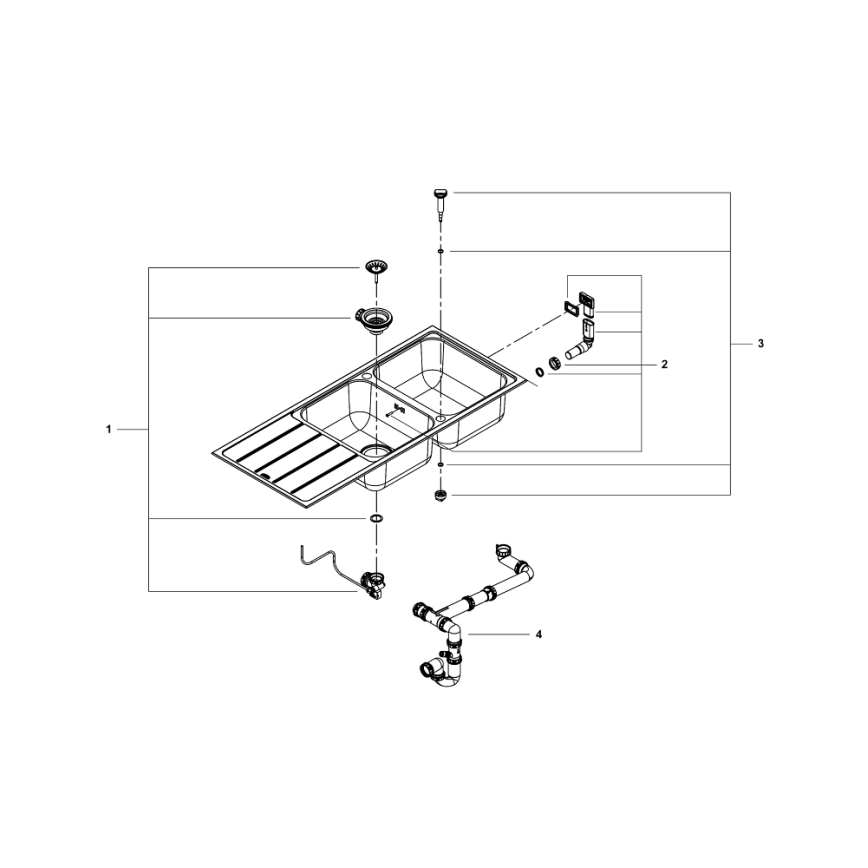 GROHE 31588SD1 - Izlietne K500 1160 × 500 mm no nerūsējošā tērauda