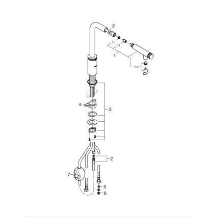 GROHE 31613000 - Virtuves izlietnes jaucējkrāns A SmartControl, 314 mm, spīdīgs hroms