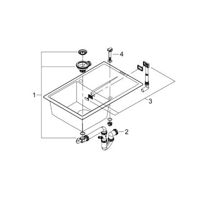 GROHE 31639AP0 - Izlietne K400 780 × 500 mm akmens/melna