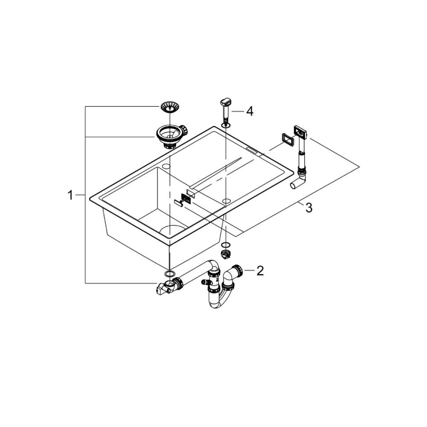 GROHE 31639AP0 - Izlietne K400 780 × 500 mm akmens/melna