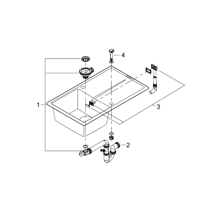 GROHE 31640AP0 - Kompozīta izlietne K400 860 × 500 mm melna