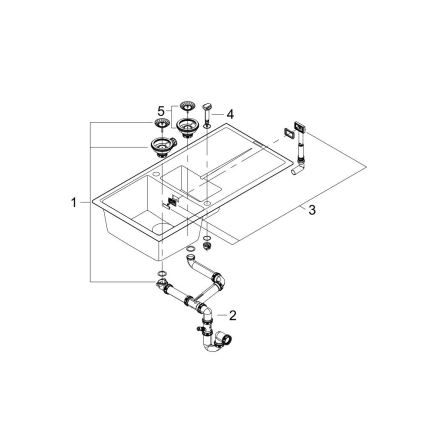GROHE 31642AP0 - K400 izlietne 1000 × 500 mm granīta/melna
