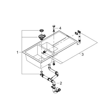 GROHE 31642AP0 - K400 izlietne 1000 × 500 mm granīta/melna