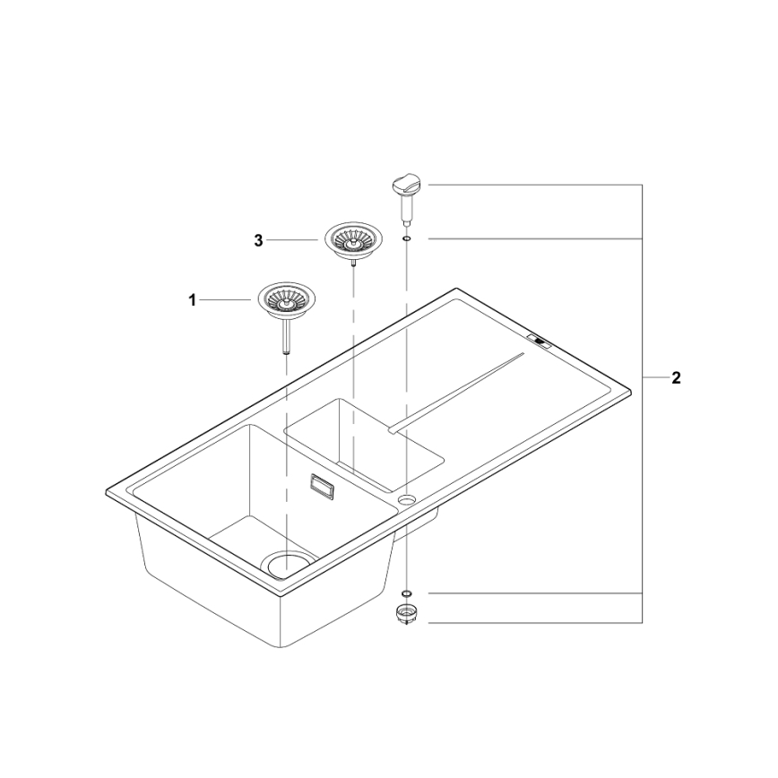 GROHE 31642AP0 - K400 izlietne 1000 × 500 mm granīta/melna