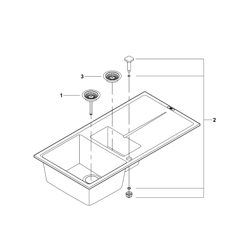 GROHE 31642AP0 - K400 izlietne 1000 × 500 mm granīta/melna