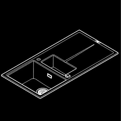 GROHE 31642AP0 - K400 izlietne 1000 × 500 mm granīta/melna