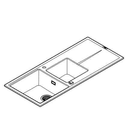 GROHE 31643AP0 - Kompozīta izlietne K400 1160 × 500 mm akmens/melna