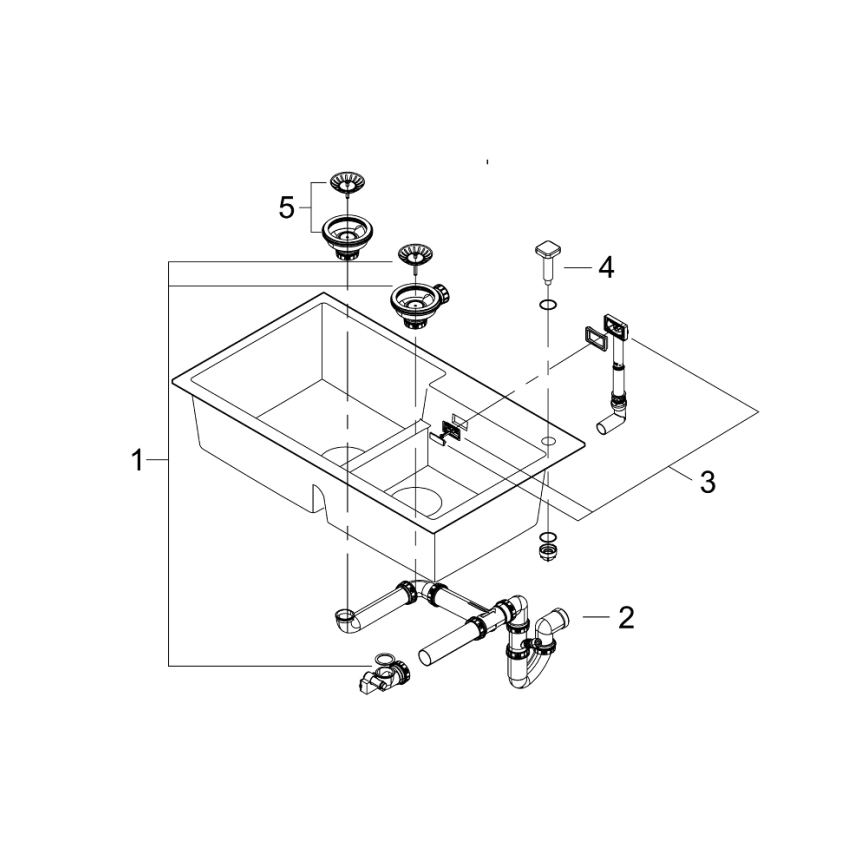 GROHE 31649AP0 - Kompozīta izlietne K500 860 × 500 mm melna