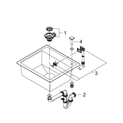 GROHE 31651AP0 - Virtuves izlietne K700 560 × 510 mm granīta/melna