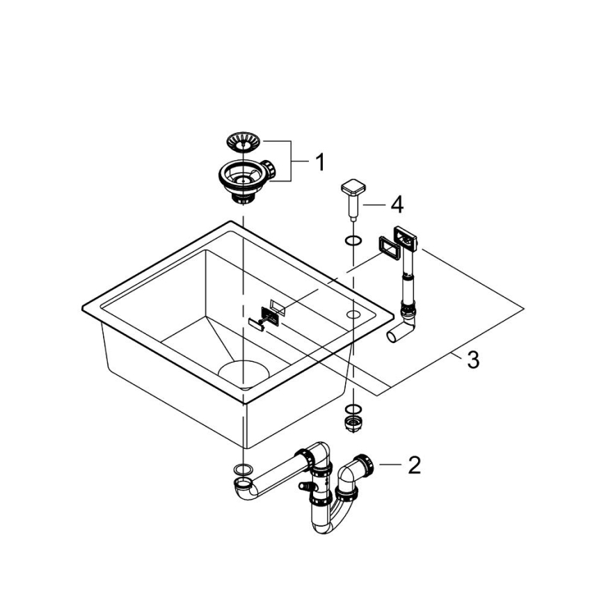 GROHE 31651AP0 - Virtuves izlietne K700 560 × 510 mm granīta/melna